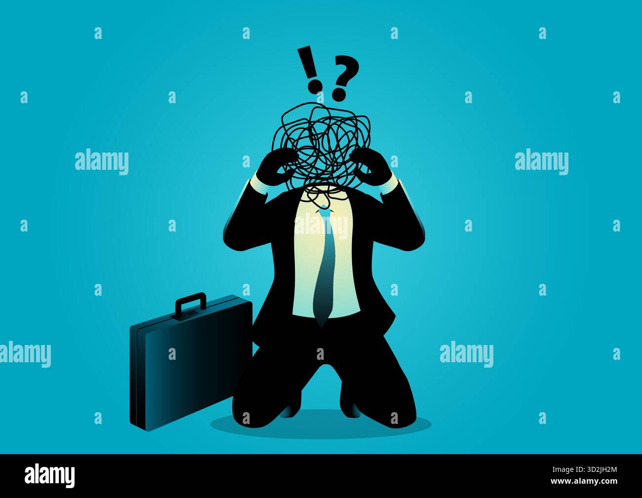 Overwork fatigue frustrated man Stock Vector Images - Alamy