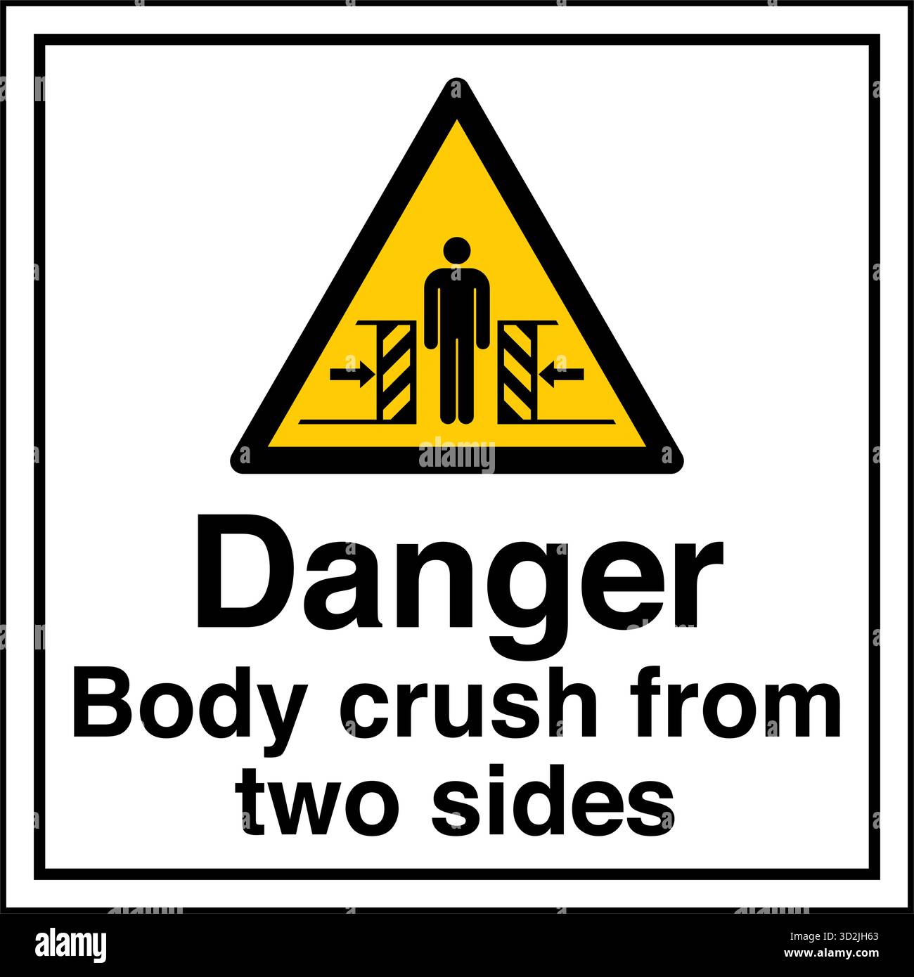 Move Body Sign Safety Sign – Body Crush Force From Two Sides warns of potential ...