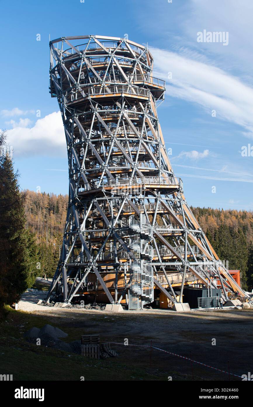 Tatras Tower, a modern wooden and steel observation tower structure in ...