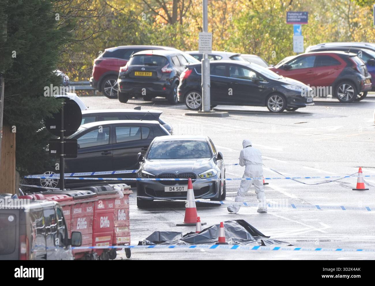 Forensic investigators at Huntingdon train station in Cambridgeshire ...