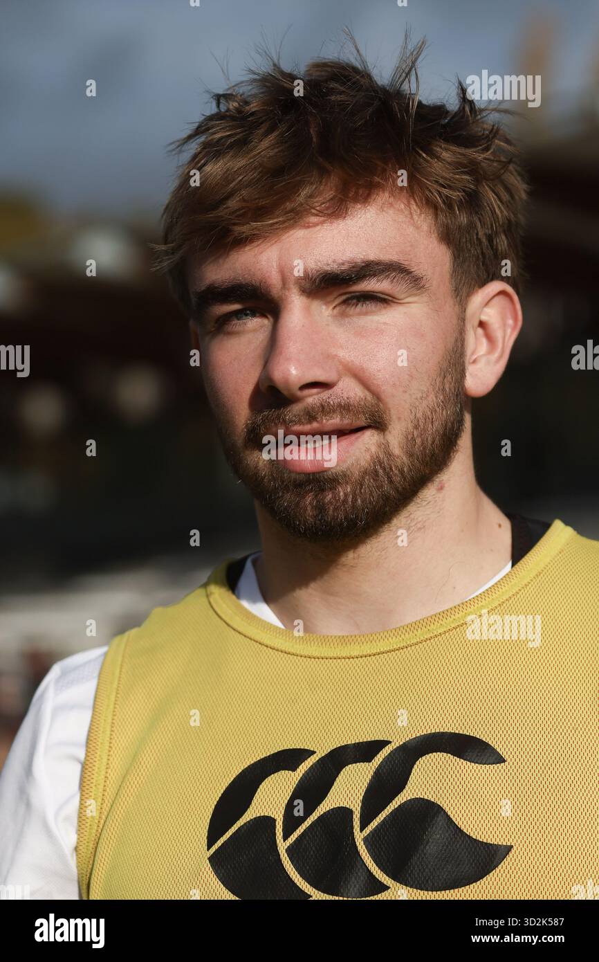 Neder Over Heembeek, Belgium. 02nd Nov, 2025. Belgium's Thimothe Rifon poses for the photographer during a training session of the Black Devils, the Belgian national rugby team, at the Nelson Mandela Stadium in Neder-Over-Heembeek, Brussels, Sunday 02 November 2025. The team is preparing for the qualification games for the World Cup. BELGA PHOTO BRUNO FAHY Credit: Belga News Agency/Alamy Live News Stock Photo