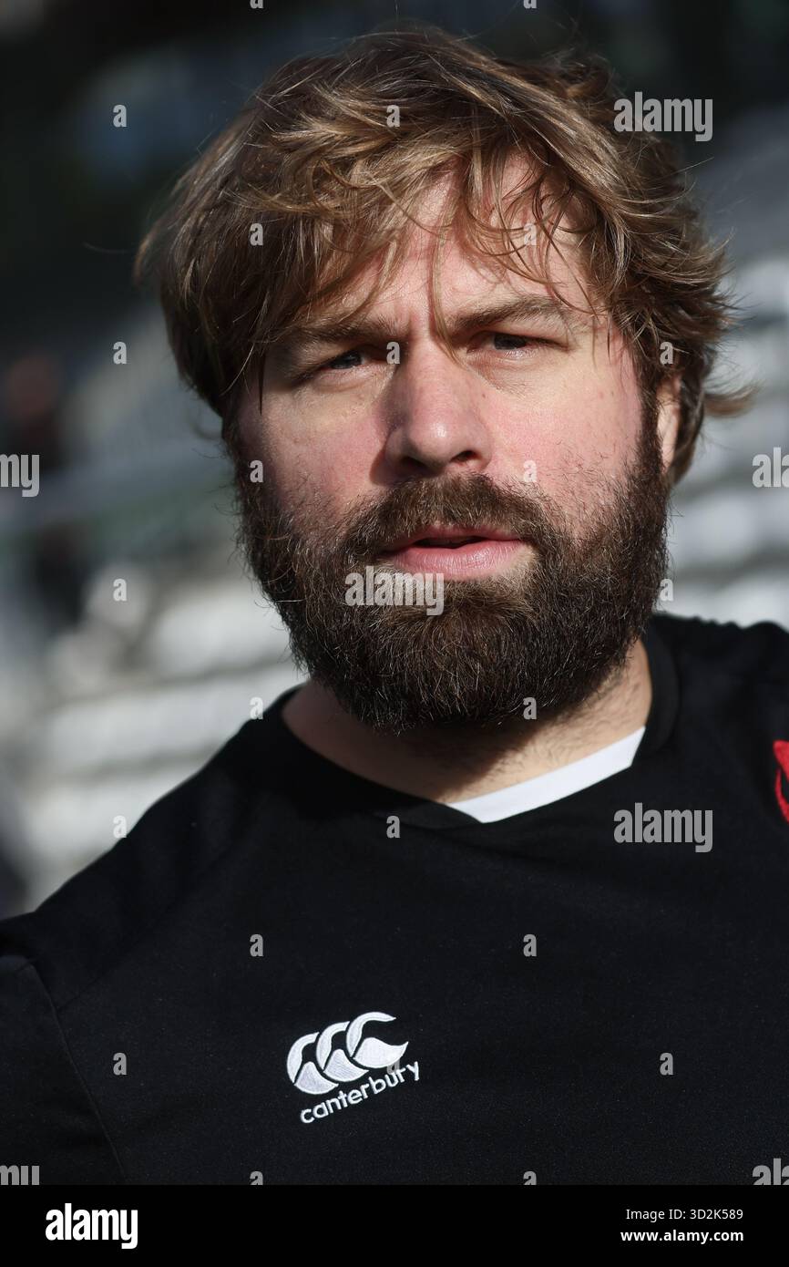 Neder Over Heembeek, Belgium. 02nd Nov, 2025. Belgium's Maxime Jadot poses for the photographer during a training session of the Black Devils, the Belgian national rugby team, at the Nelson Mandela Stadium in Neder-Over-Heembeek, Brussels, Sunday 02 November 2025. The team is preparing for the qualification games for the World Cup. BELGA PHOTO BRUNO FAHY Credit: Belga News Agency/Alamy Live News Stock Photo