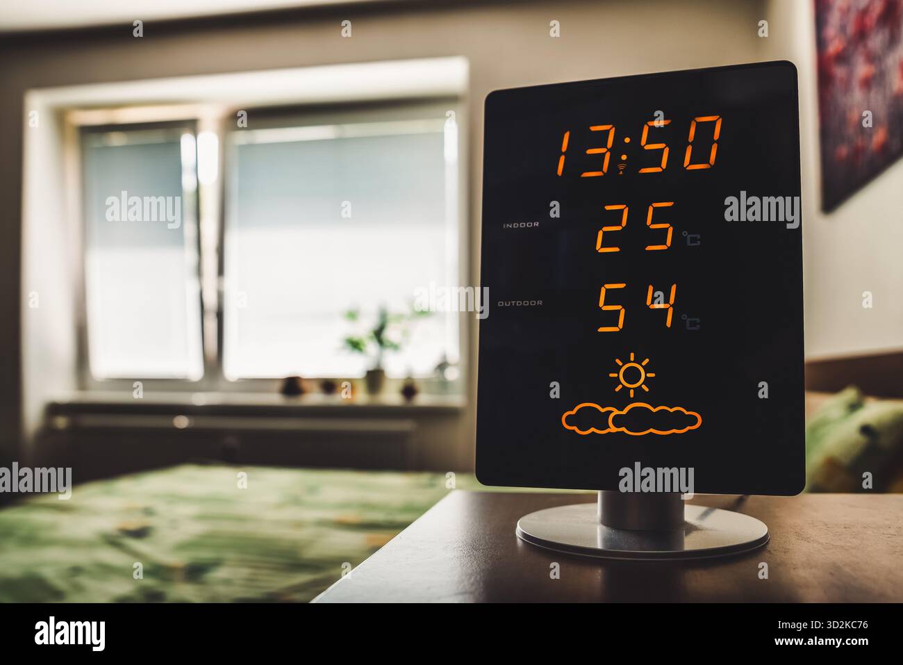Photo inspiration: Modern Humidity Controlled Home Interior Design For Seniors Reference: Modern Digital Weather Station With Illuminated Display Showing Indoor