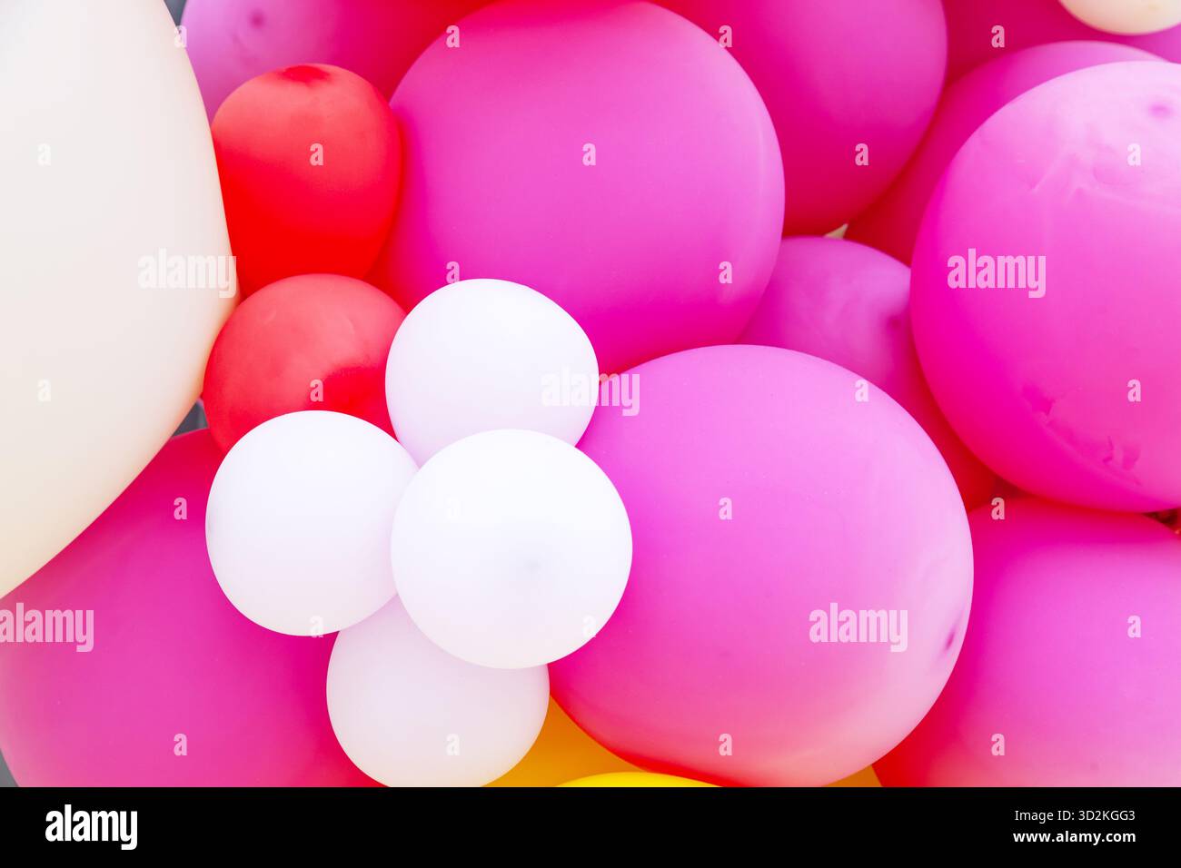 Background from colorful colored inflatable balls. Stock Photo