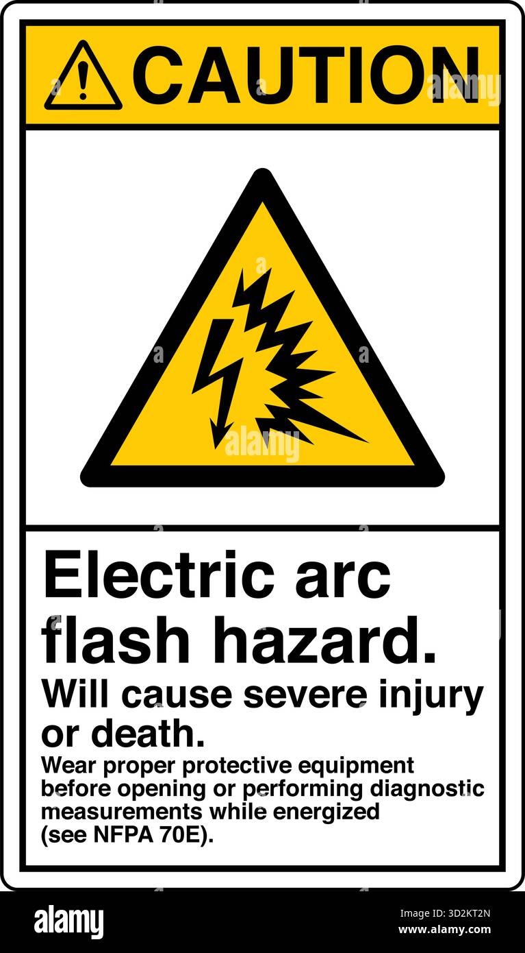 The Safety Sign Arc Flash and Shock Hazards Turn Off and Lock Out Power ...