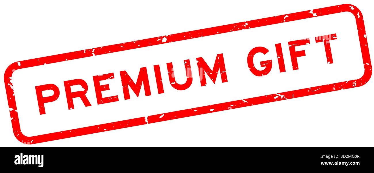 Grunge red premium gift word square rubber seal stamp on white background Stock Vector