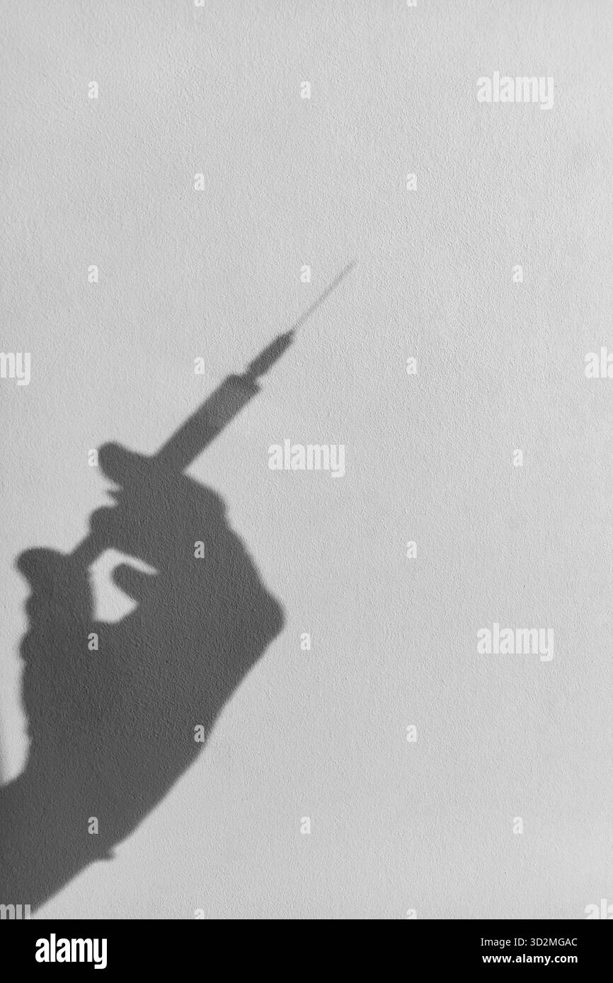 Shadow Injection Fear of injection Black and White Stock Photos & Images - Alamy