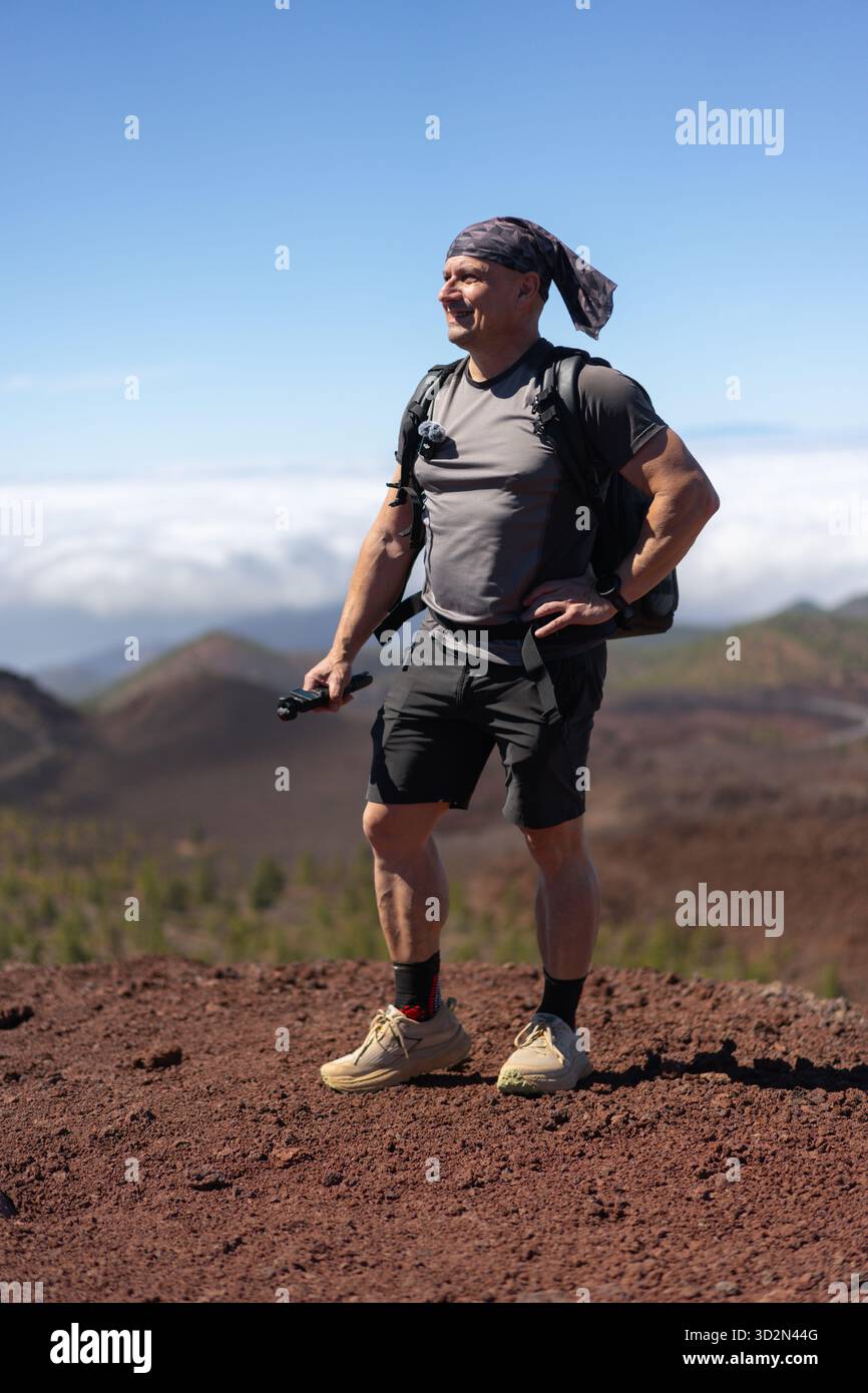 Male hiker standing confidently hi-res stock photography and images - Alamy
