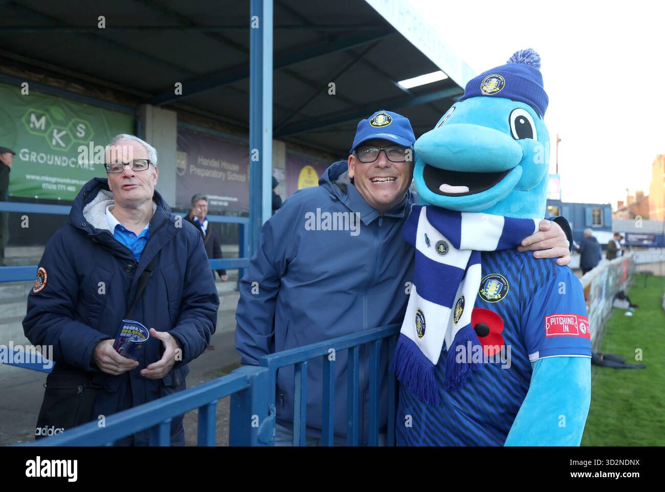 Gainsborough Trinity mascot, Trenton the Dolphin, poses for a photo ...