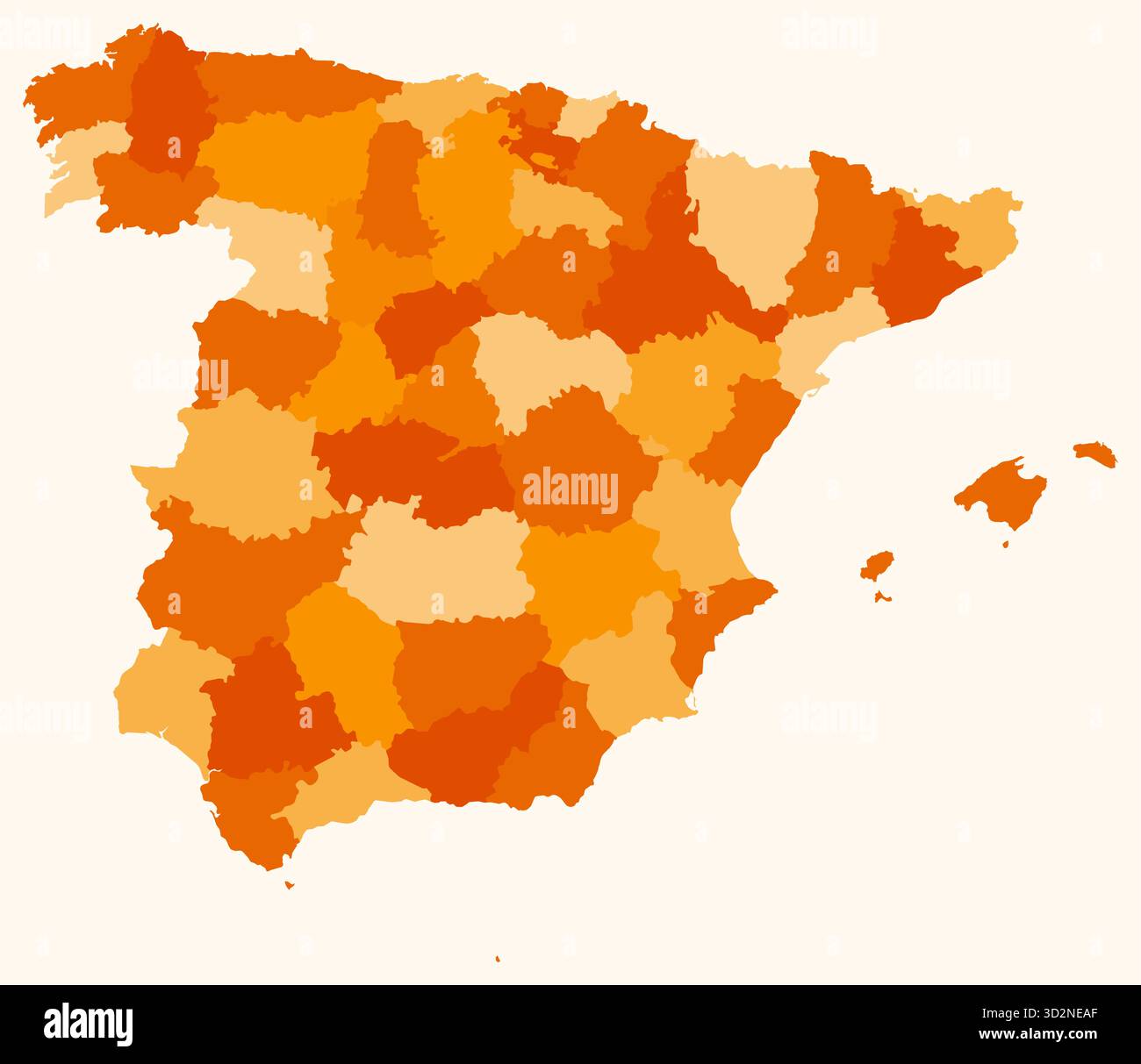 Map of Spain with regions. A simple country border map with region ...