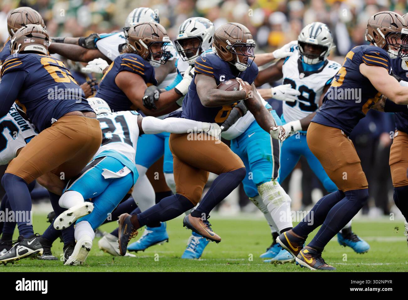 Jacobs Running Back Green Bay Packers running back Josh Jacobs (8) runs for a first down ...