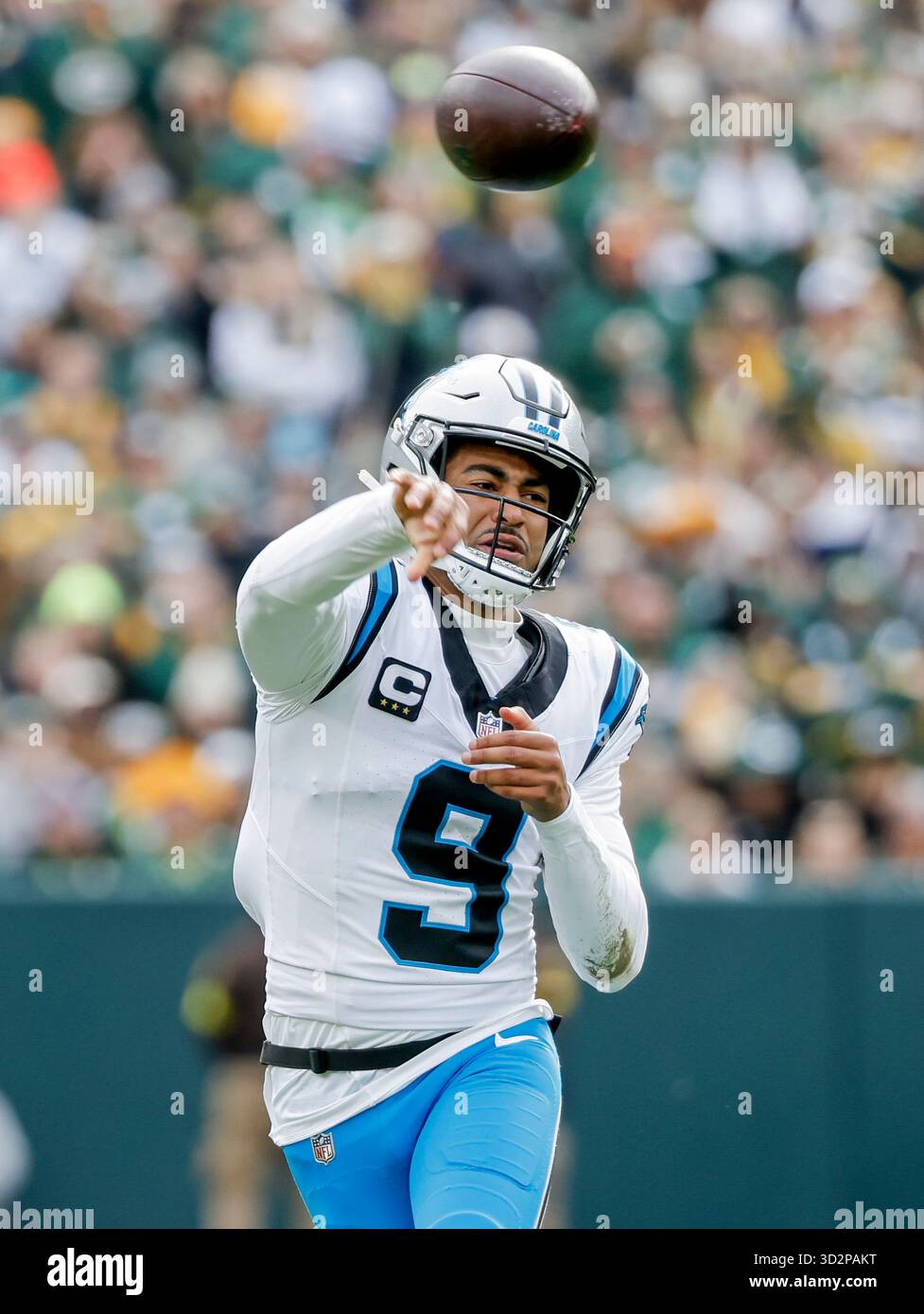 Carolina Panthers quarterback Bryce Young throws a pass during the