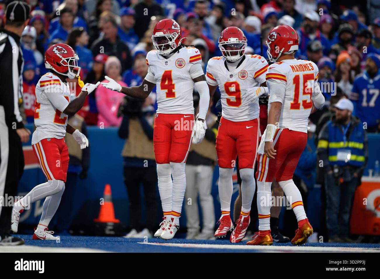 Kansas City Chiefs wide receiver Rashee Rice (4) celebrates after ...