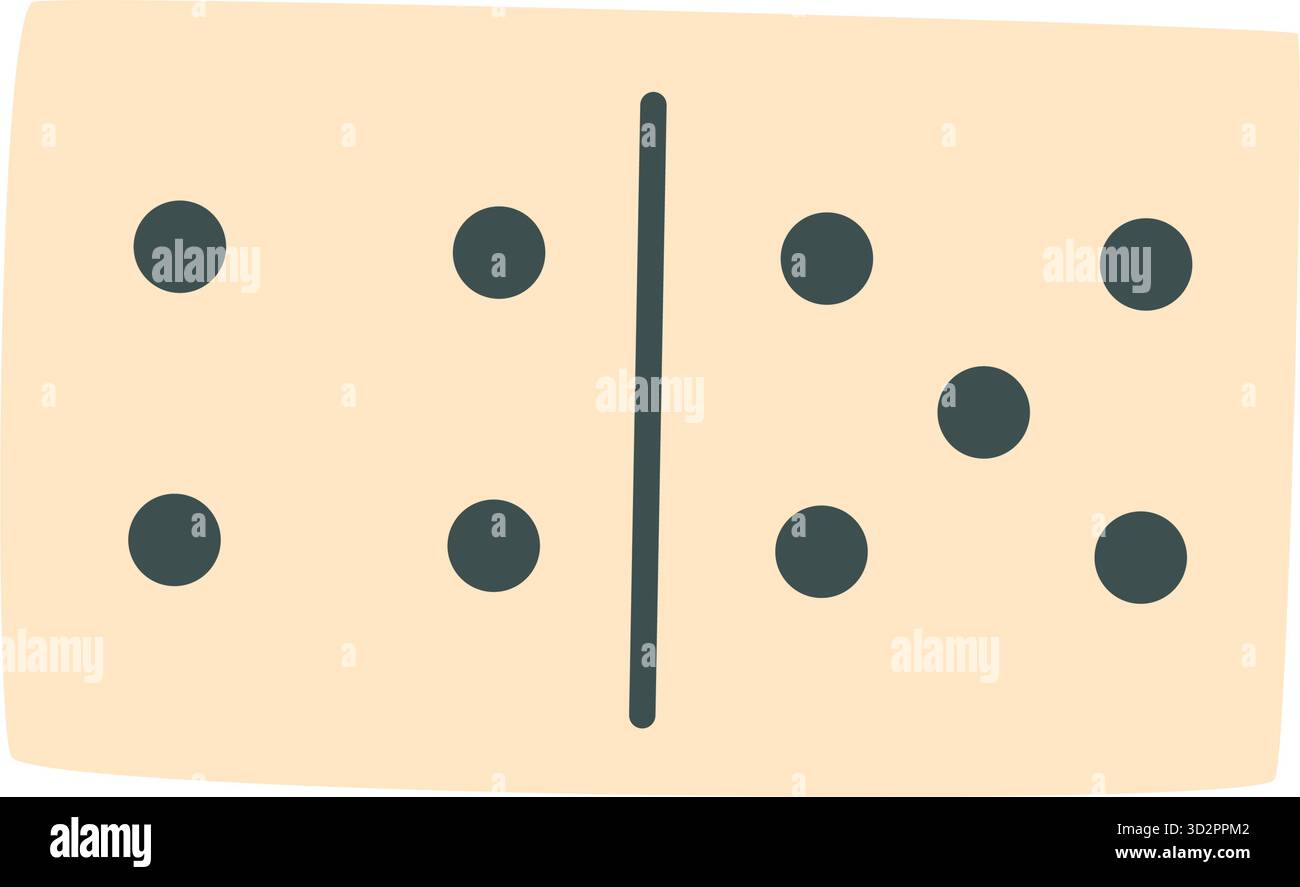 Flat Black And White Domino Tile Stock Vector