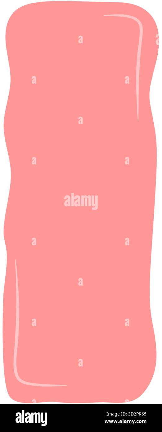 Hand Drawn Pink Squiggle Rectangle Frame Stock Vector