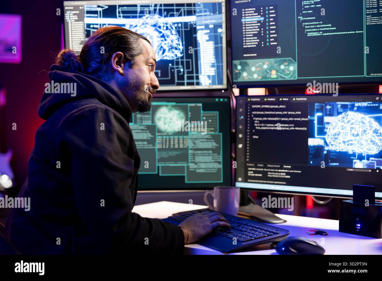 Neural network software running hi-res stock photography and images - Alamy