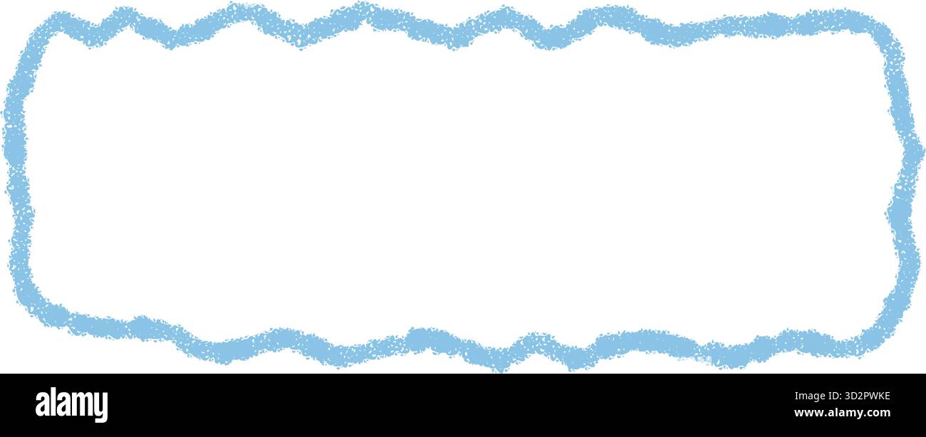 Blue Crayon Squiggle Rectangle Frame Box Stock Vector