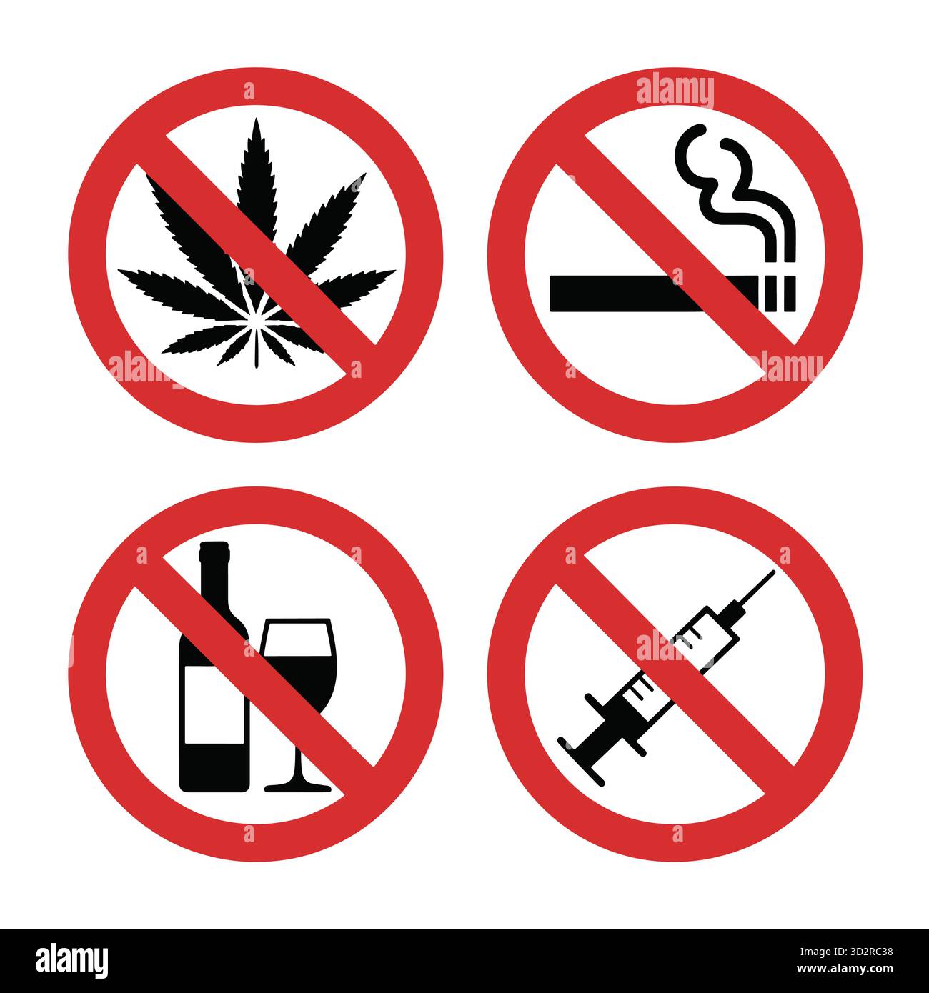 No smoking no alcohol no drugs Stock Vector Images - Alamy