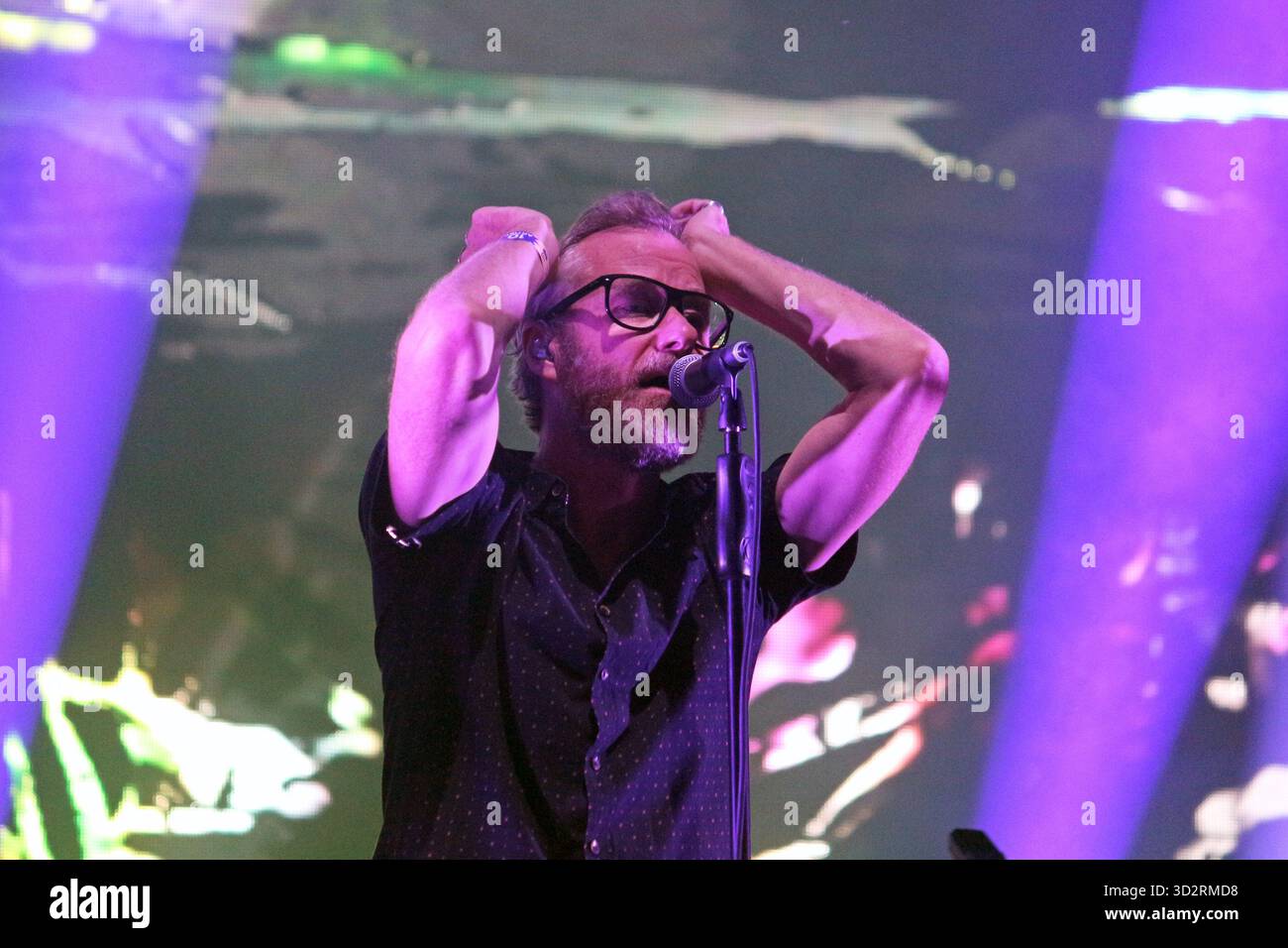 Matt Berninger, frontman of the American rock band The National at Sziget Festival in Budapest, Hungary Stock Photo
