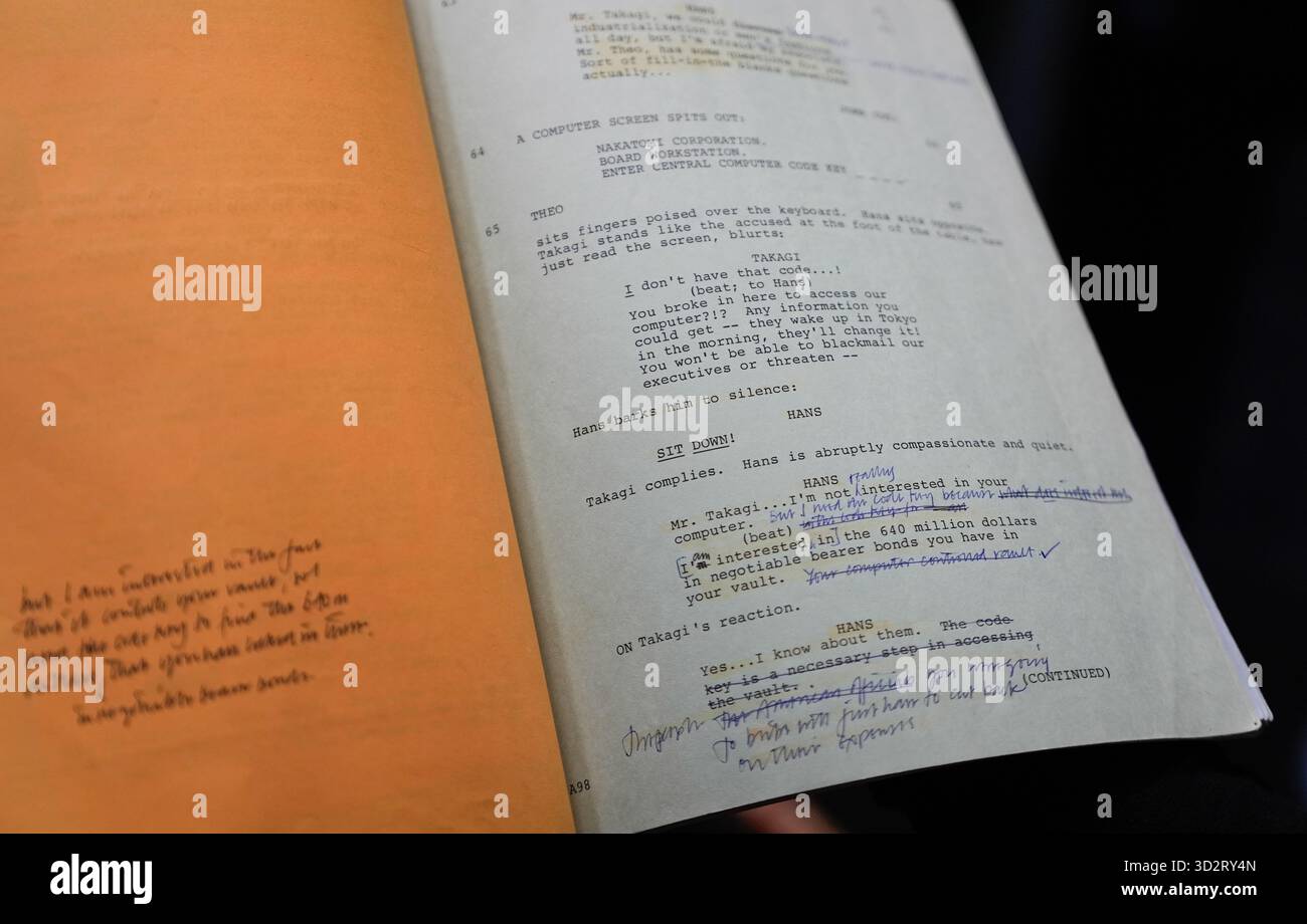 Embargoed Script EMBARGOED UNTIL 0001 TUESDAY NOVEMBER 4 A Propstore employee holds Alan ...