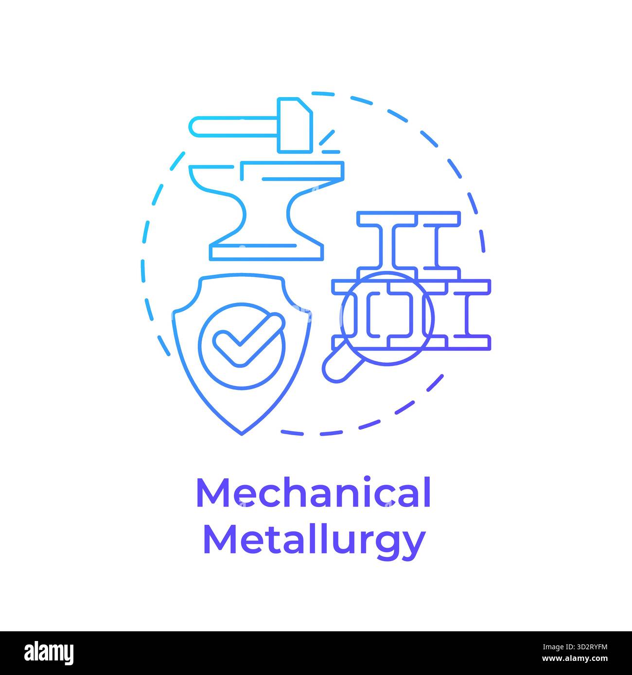 Mechanical metallurgy blue gradient concept icon Stock Vector