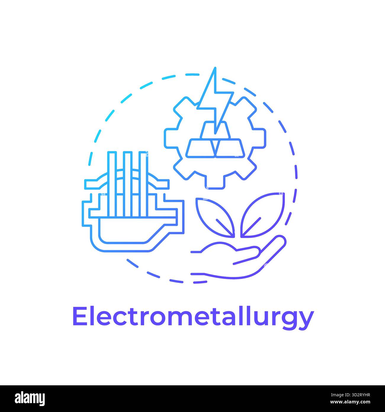 Electrometallurgy blue gradient concept icon Stock Vector