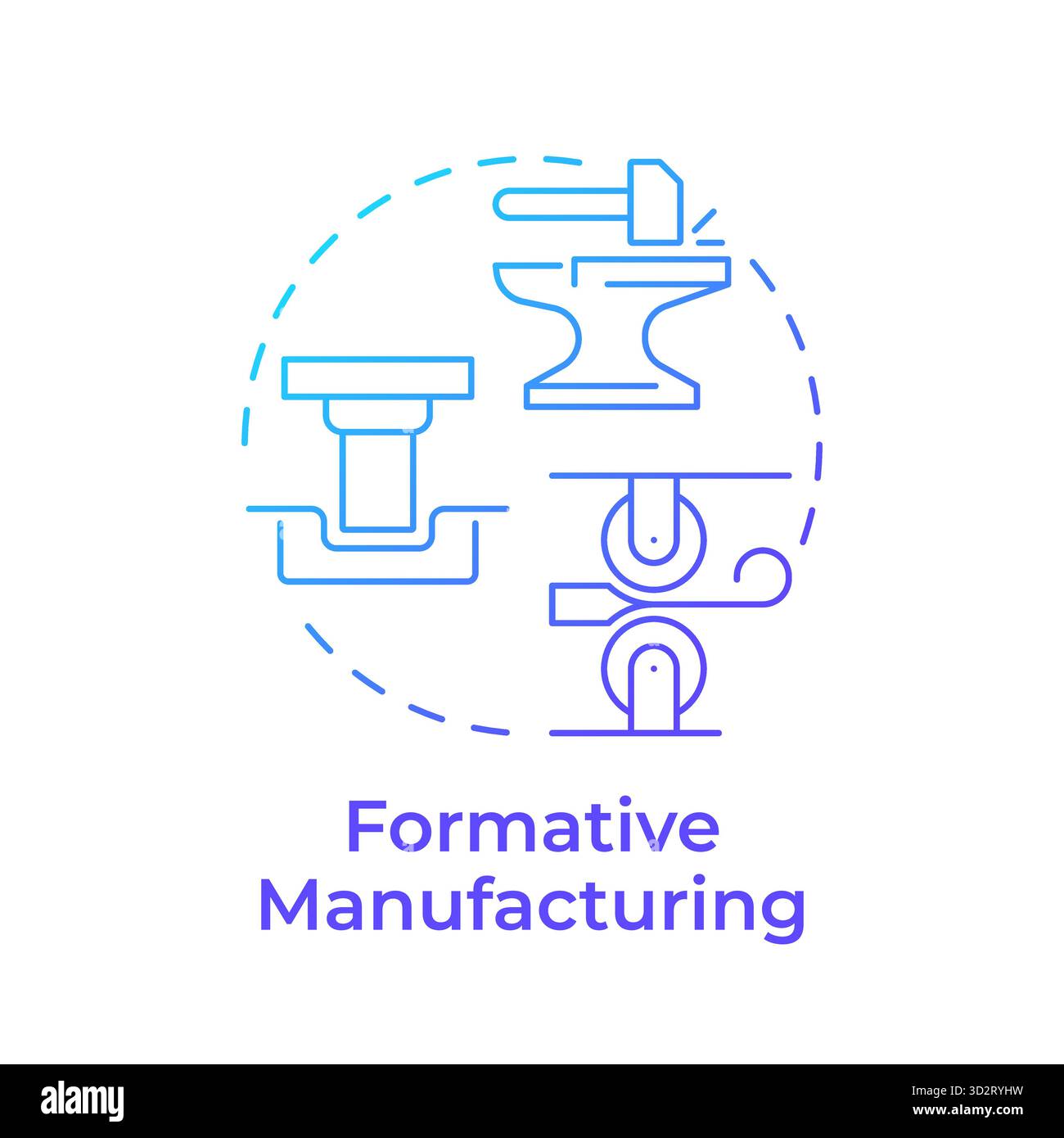 Formative manufacturing blue gradient concept icon Stock Vector
