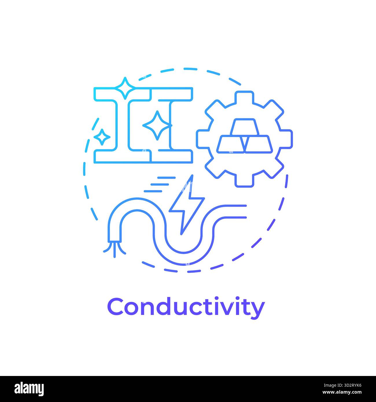 Conductivity blue gradient concept icon Stock Vector