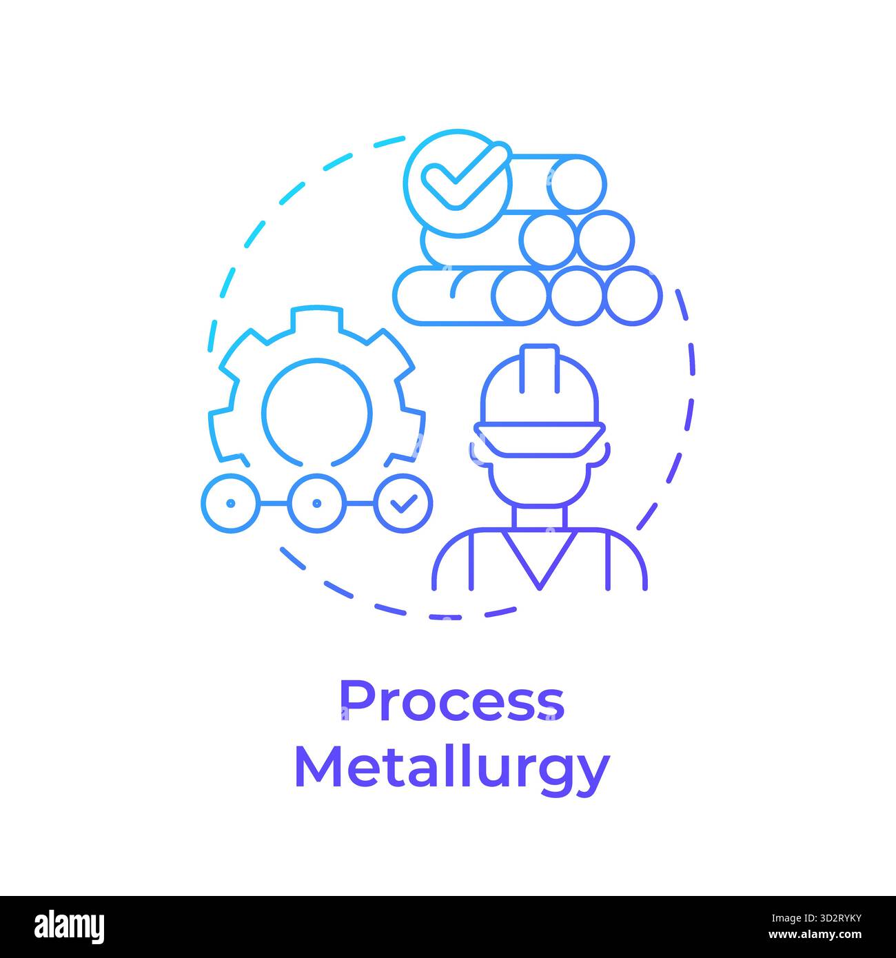 Process metallurgy blue gradient concept icon Stock Vector