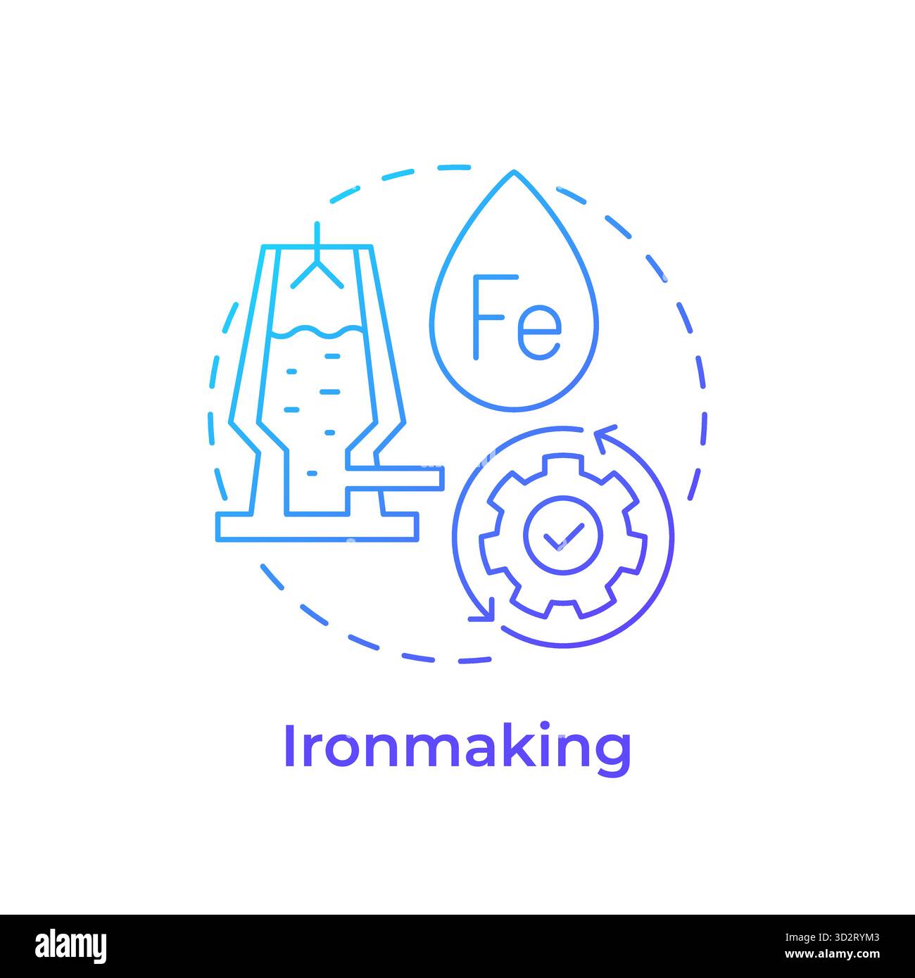 Ironmaking blue gradient concept icon Stock Vector