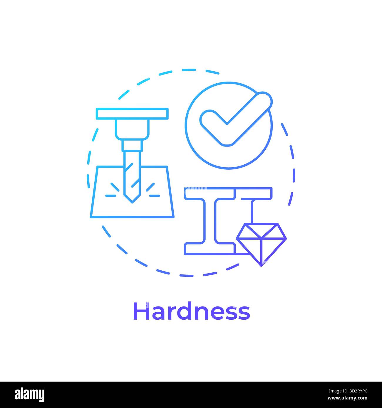 Hardness blue gradient concept icon Stock Vector