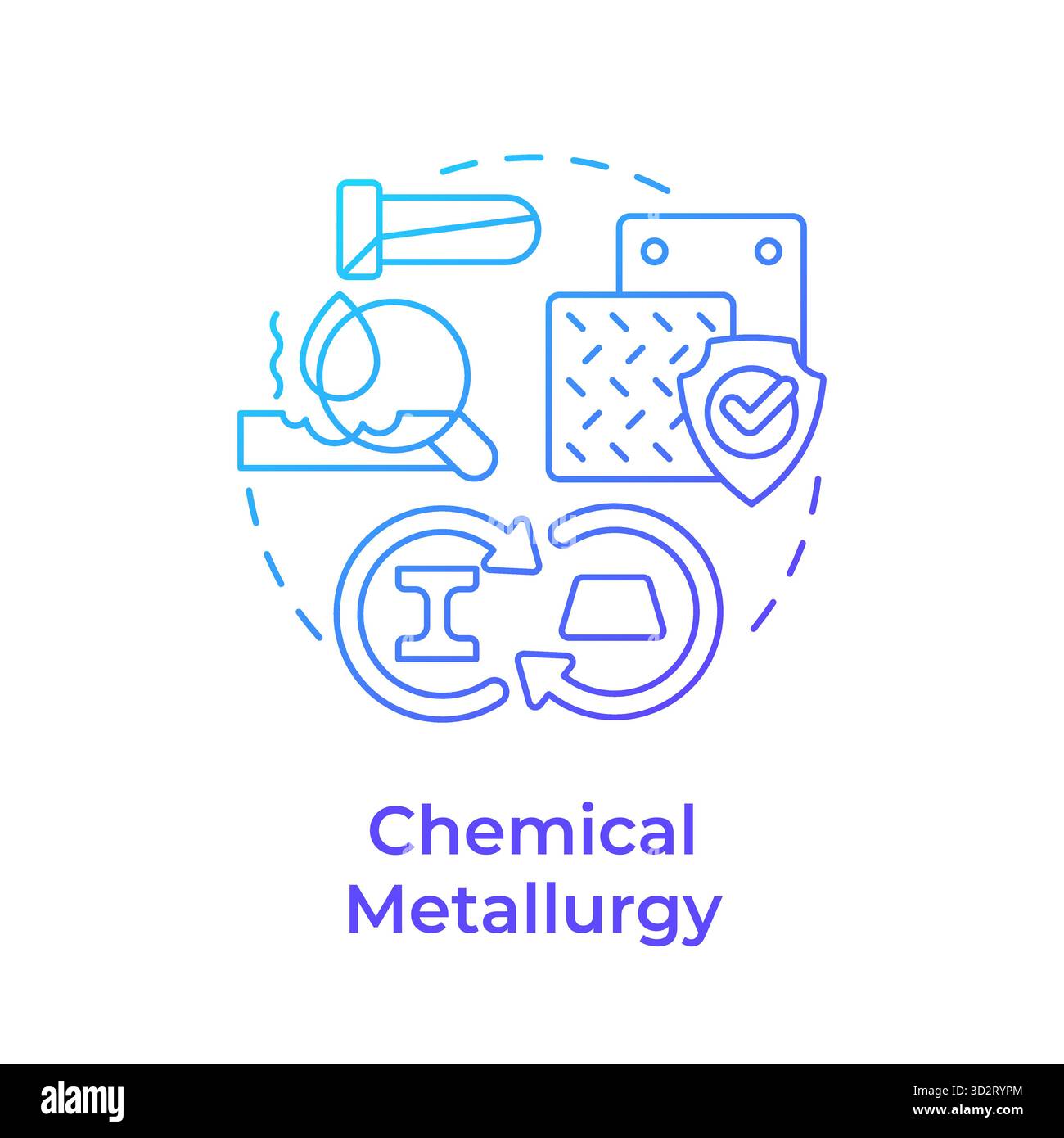 Chemical metallurgy blue gradient concept icon Stock Vector