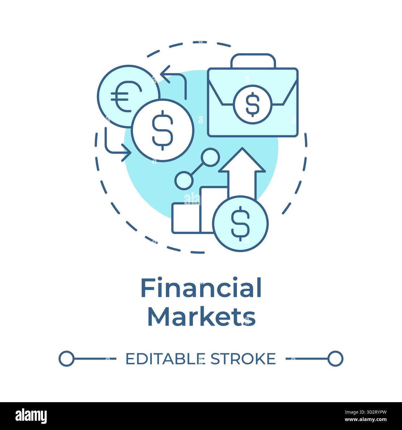 Financial markets soft blue concept icon Stock Vector