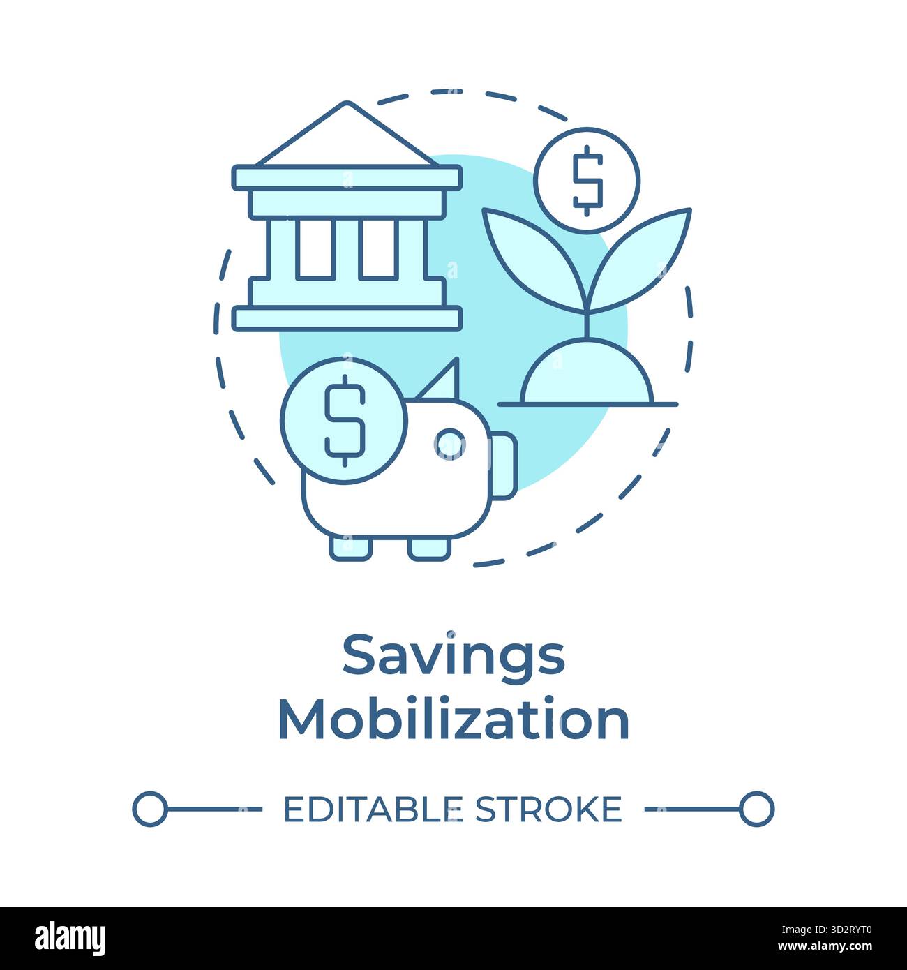 Savings mobilization soft blue concept icon Stock Vector