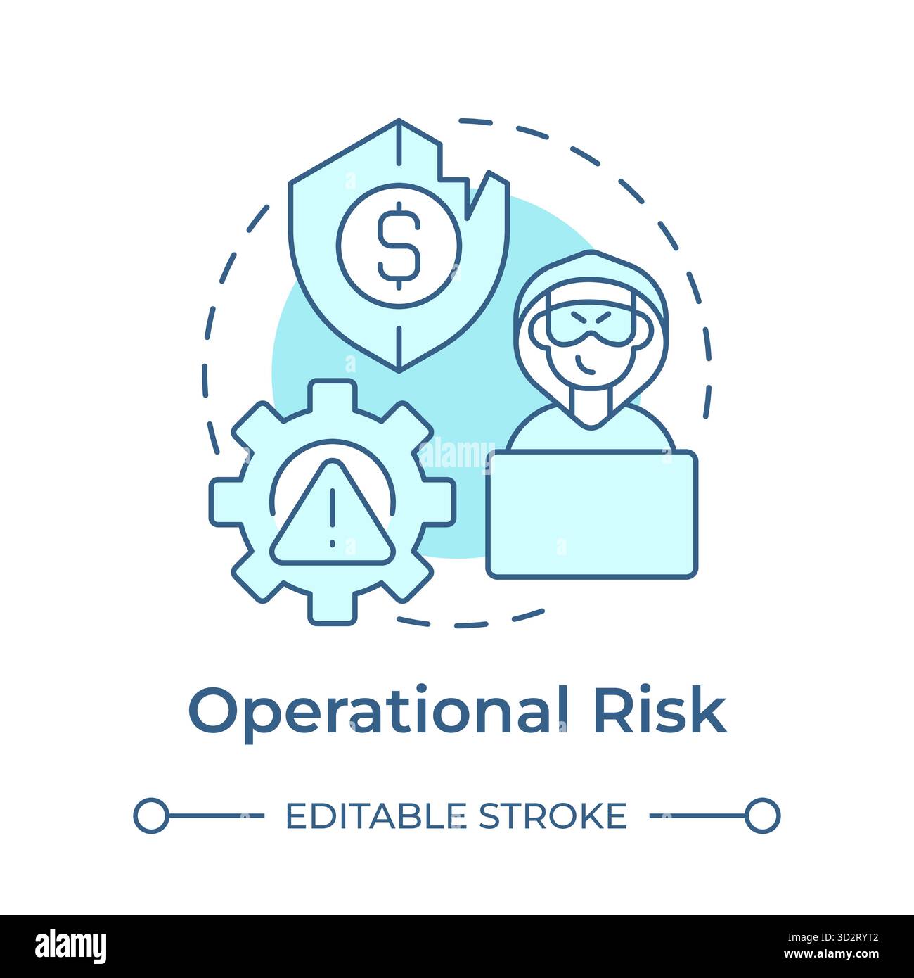Operational risk soft blue concept icon Stock Vector