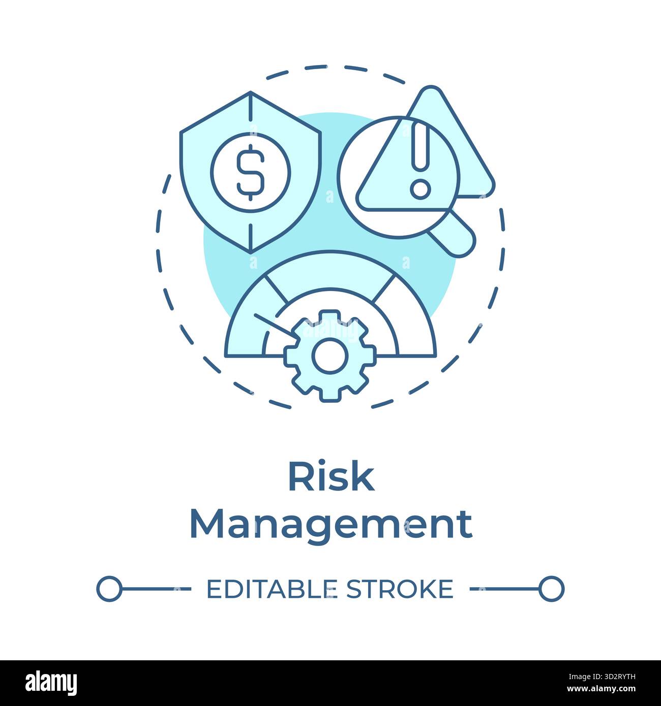 Risk management soft blue concept icon Stock Vector