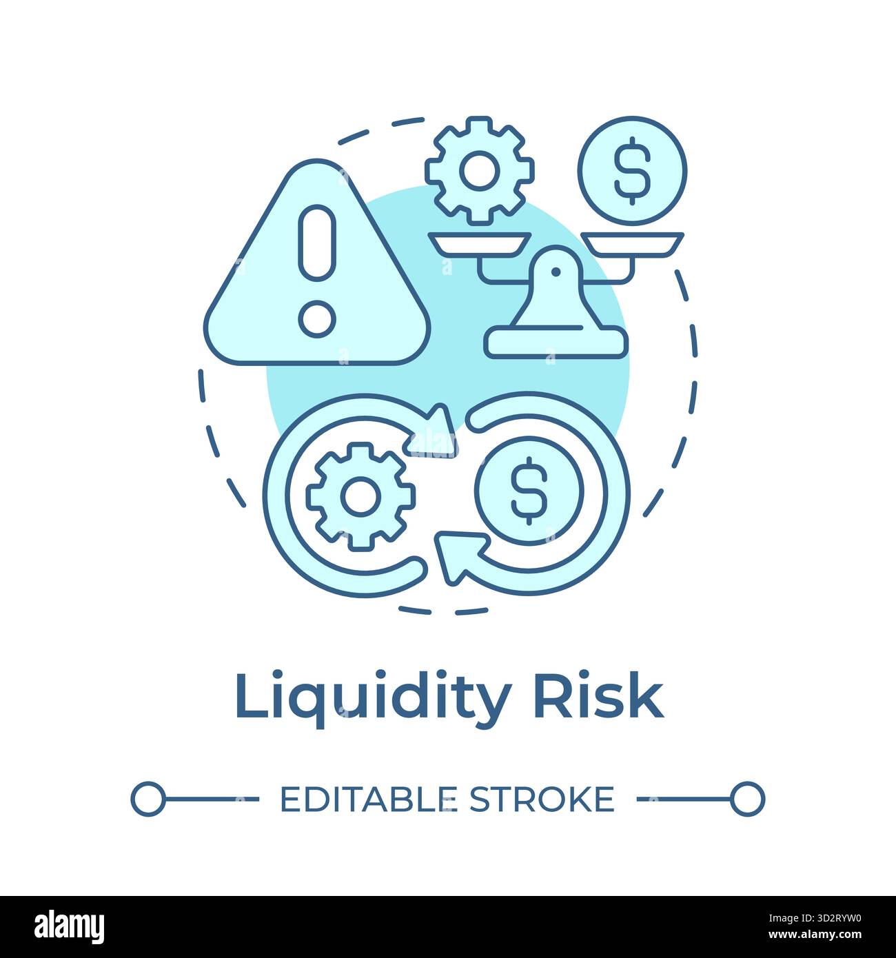 Liquidity risk soft blue concept icon Stock Vector