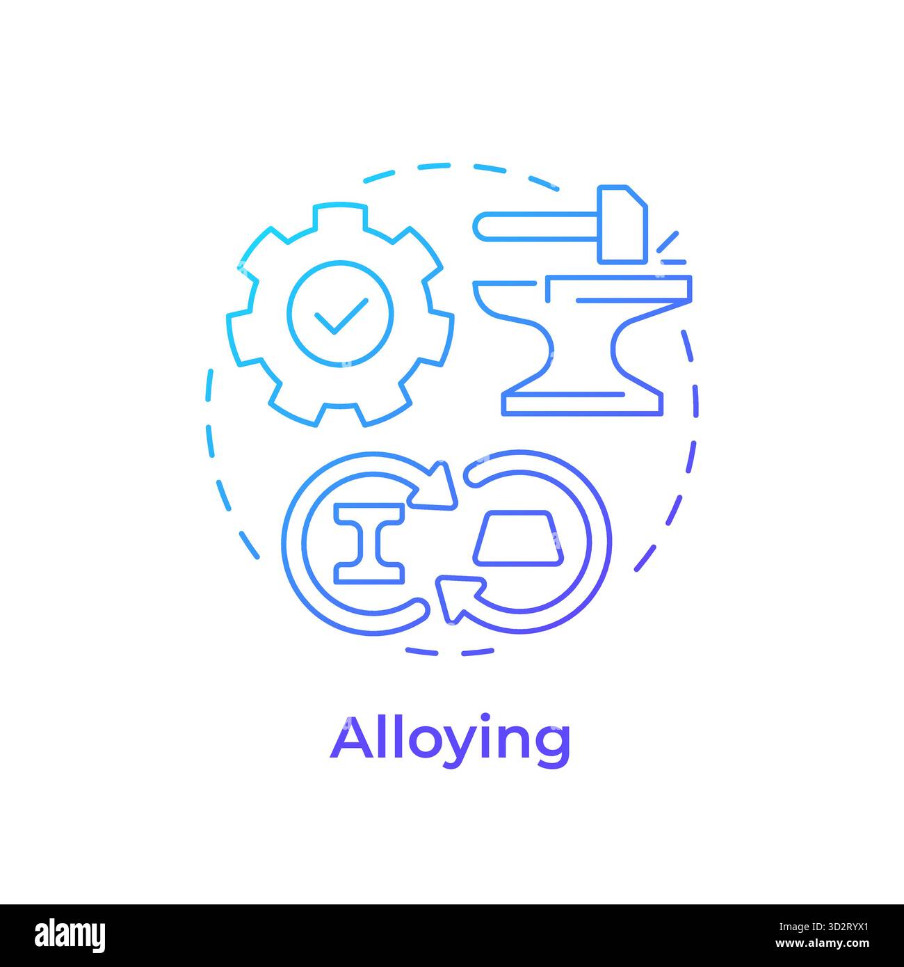 Alloying blue gradient concept icon Stock Vector