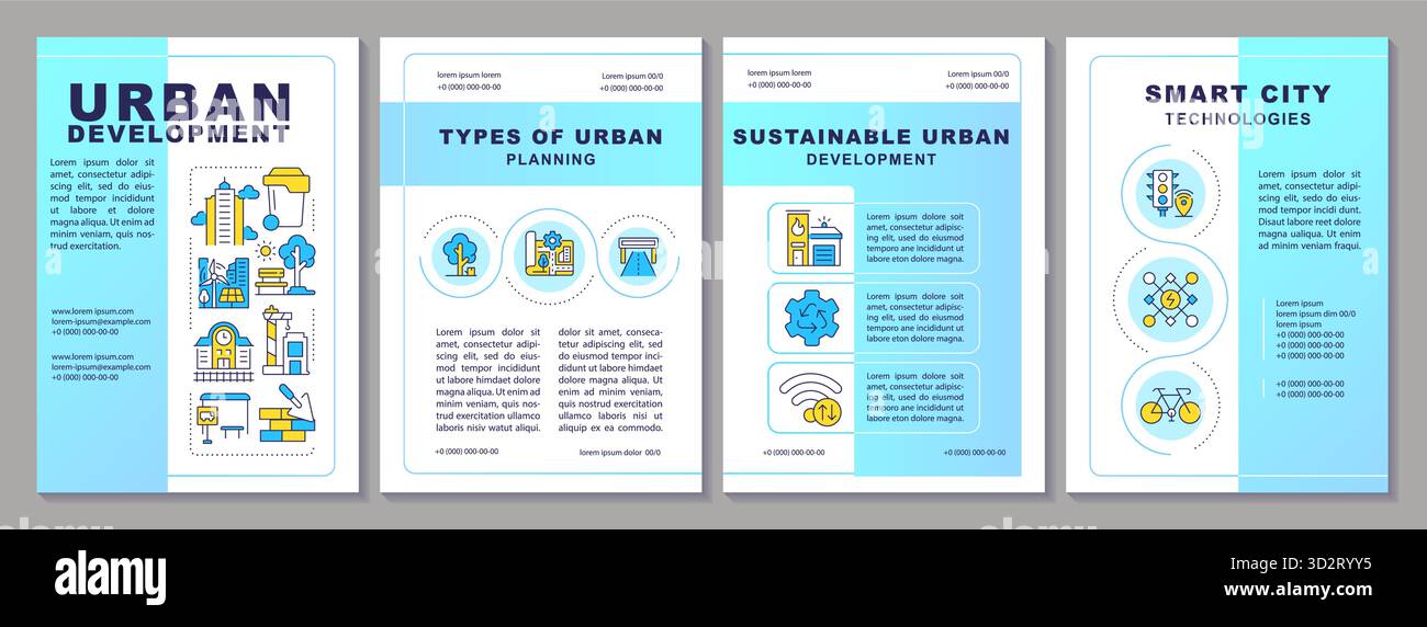 Urban development blue brochure layout Stock Vector Image & Art - Alamy