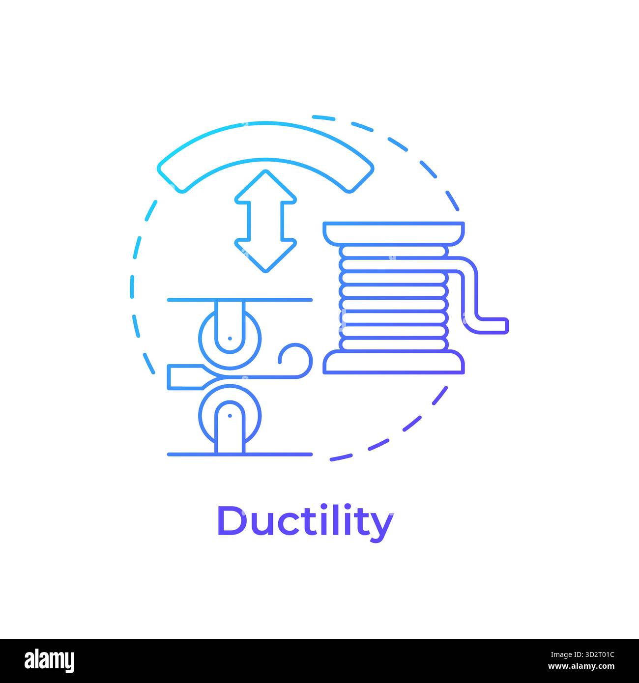 Ductility blue gradient concept icon Stock Vector