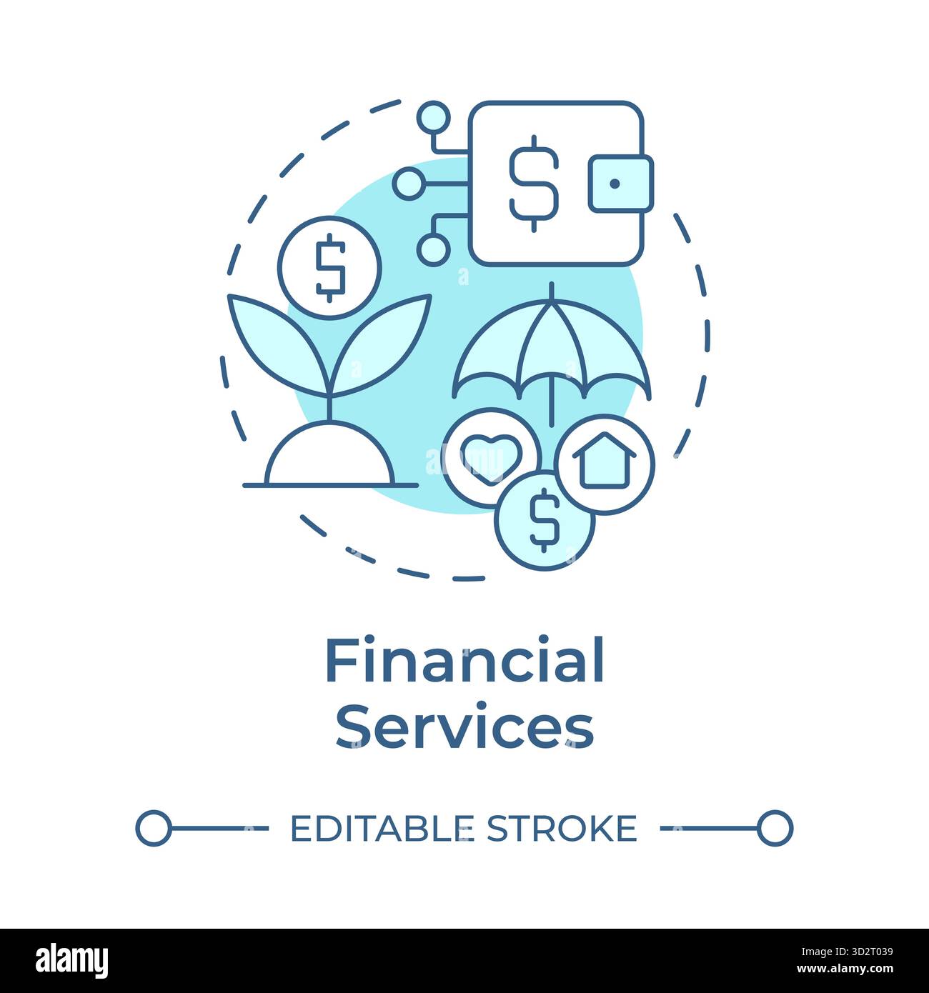 Financial services soft blue concept icon Stock Vector