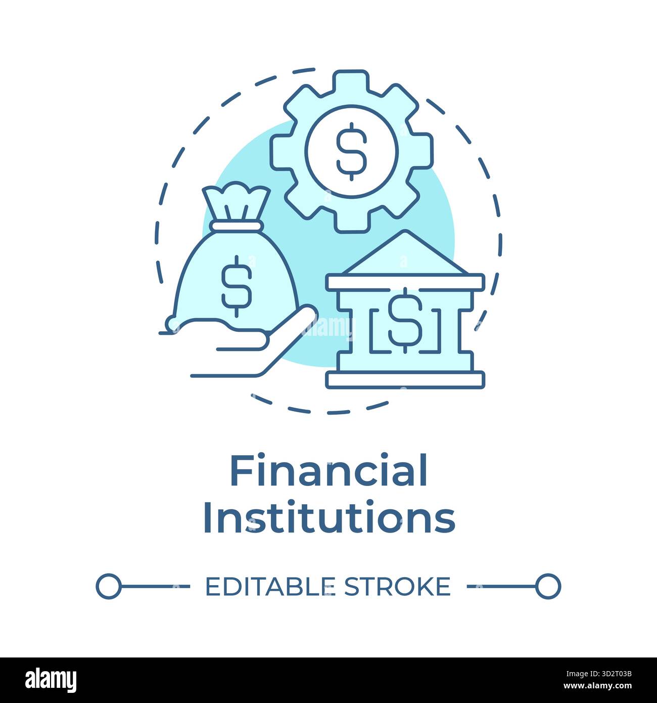 Financial institutions soft blue concept icon Stock Vector