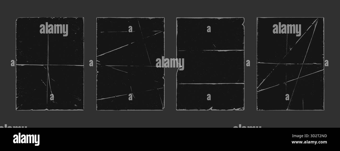 Old retro style paper fold texture black grunge punk overlay vector ...