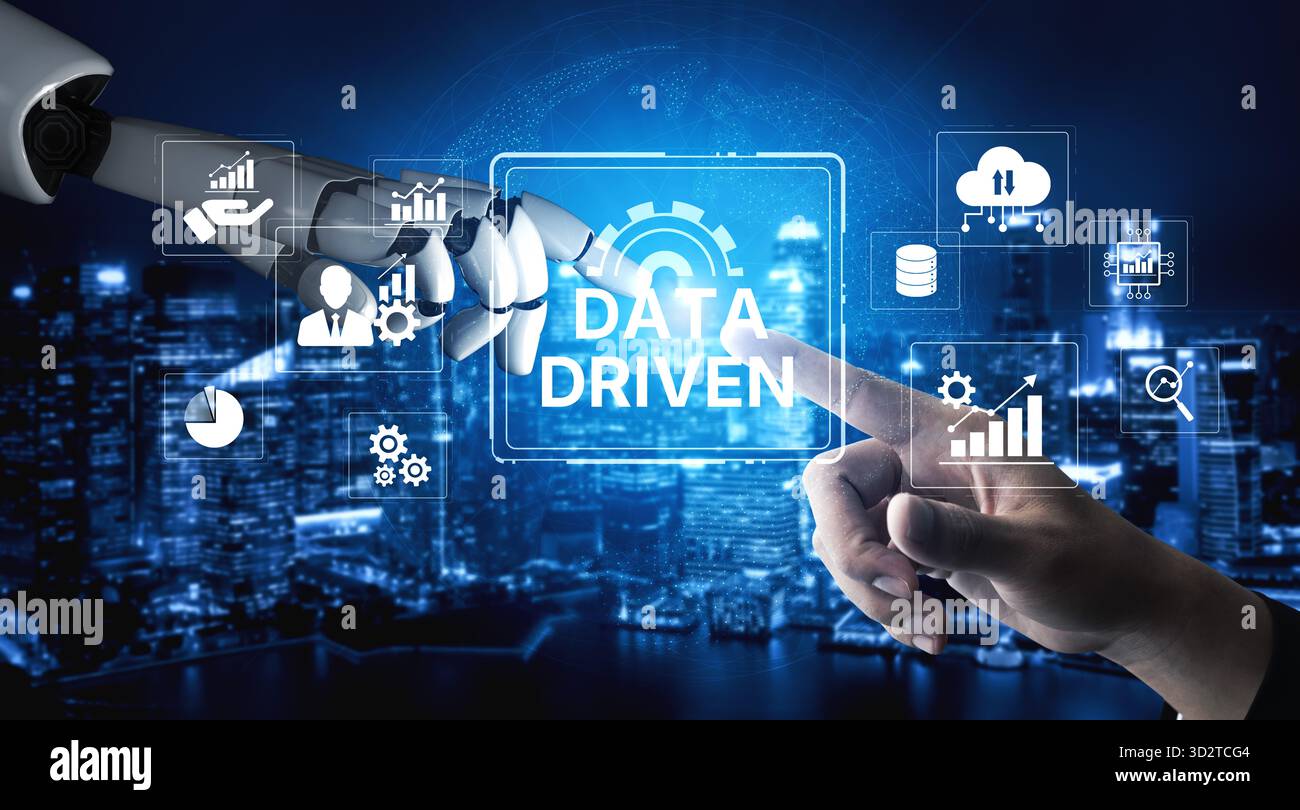 AI drives data-driven decisions with intelligent analytics, smart data visualization, and cloud-based tools that process, interpret, and guide strateg Stock Photo