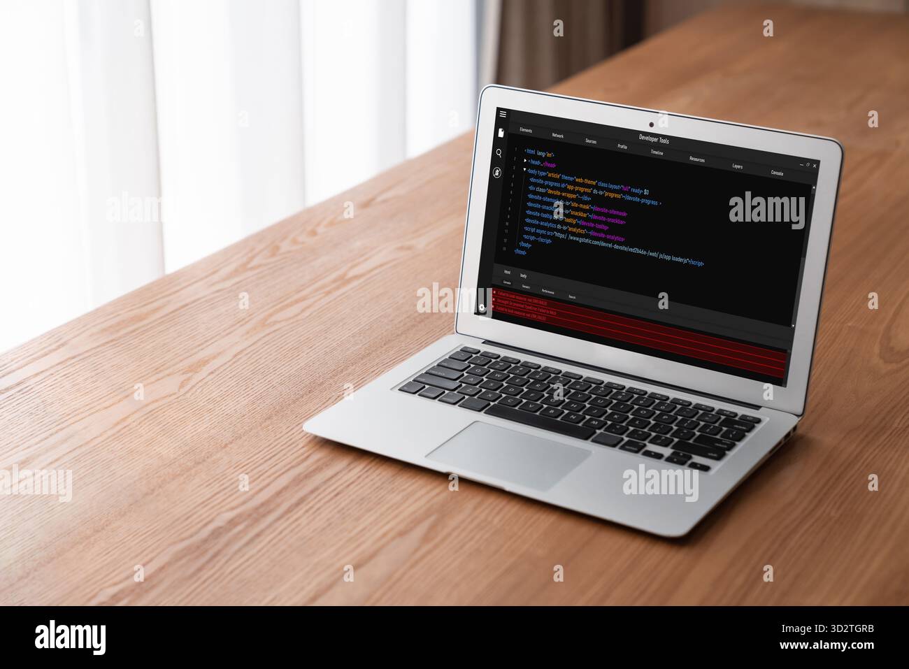 Software development programming on computer screen for modish application and program coding Stock Photo