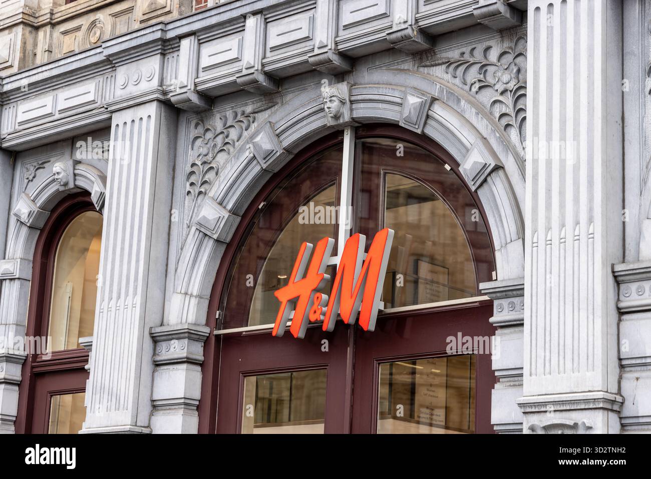 Amsterdam, Netherlands – April 16, 2025: H&M store in the city center, illustrating the presence of the international fashion retailer in the Dutch sh Stock Photo