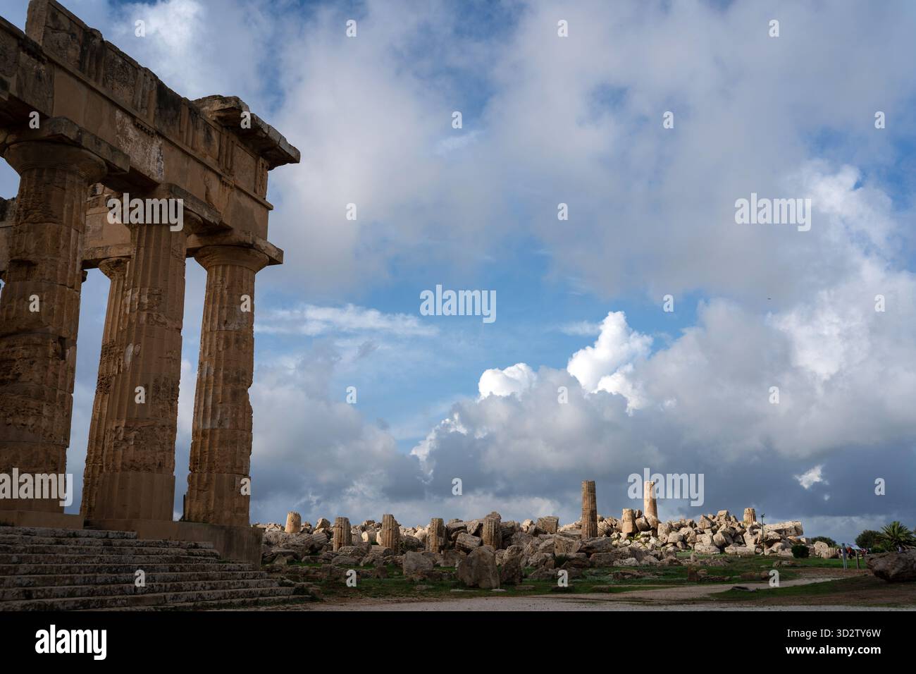 Scattered masonry and columns from long fcollapsed ancient Greek ...
