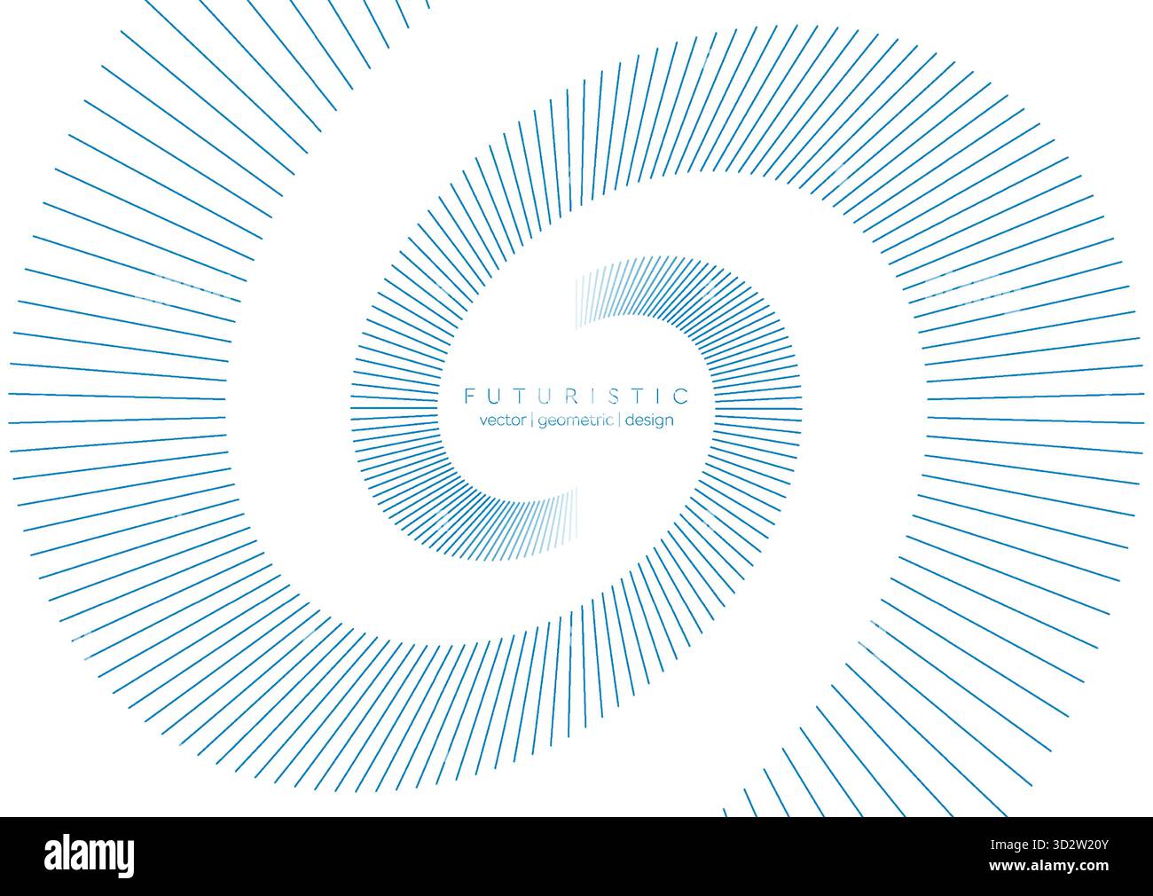 Blue dynamic swirling lines abstract futuristic tech background. Vector minimal design Stock Vector