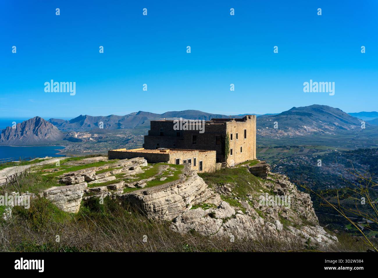 The Spanish Quarter, a former barracks for Spanish troops during the Bourbon regime, reportedly haunted, in Erice, Sicily Stock Photo