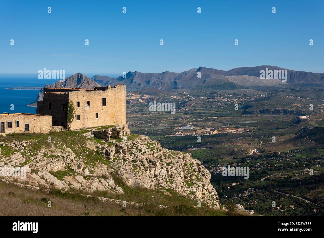 The Spanish Quarter, a former barracks for Spanish troops during the Bourbon regime, reportedly haunted, in Erice, Sicily Stock Photo